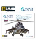 1/72 Mi-24V OTAN (Paneles Negros) Interior Impreso en 3D y Coloreado en Papel de Calca (para Kit Zvezda)
