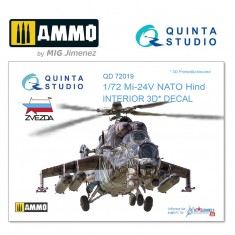 1/72 Mi-24V NATO (black panels) 3D-Printed & coloured Interior on decal paper  (for Zvezda kit)