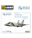 1/72 MiG-31BM Interior Impreso en 3D y Coloreado en Papel de Calca (para Kit Trumpeter)