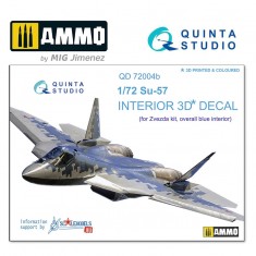 1/72 SU-57 3D-Printed & coloured Interior on decal paper (for Zvezda kit) (version blue panel colour)