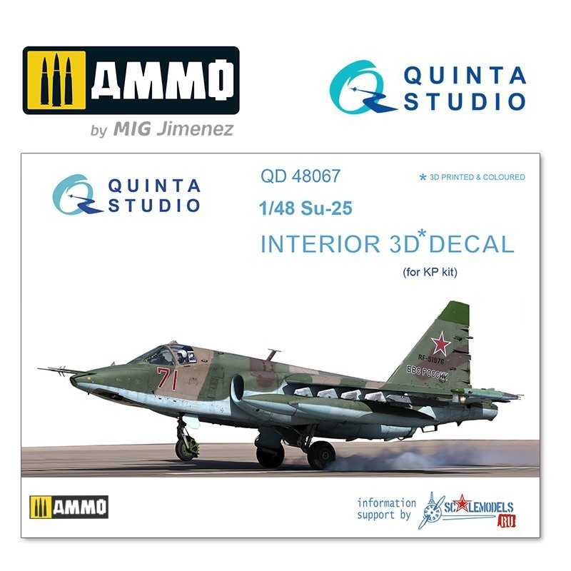 1/48 Su-25 3D-Printed & coloured Interior on decal paper (for KP kit)