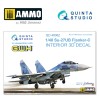 1/48 Su-27UB 3D-Printed & coloured Interior on decal paper (for GWH kit)