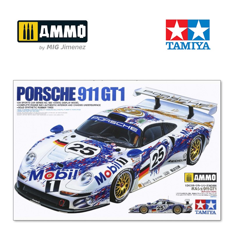 Tamiya 1/24 Sports Car Series No.186 Porsche 911 GT1 plastic model 24186 Good