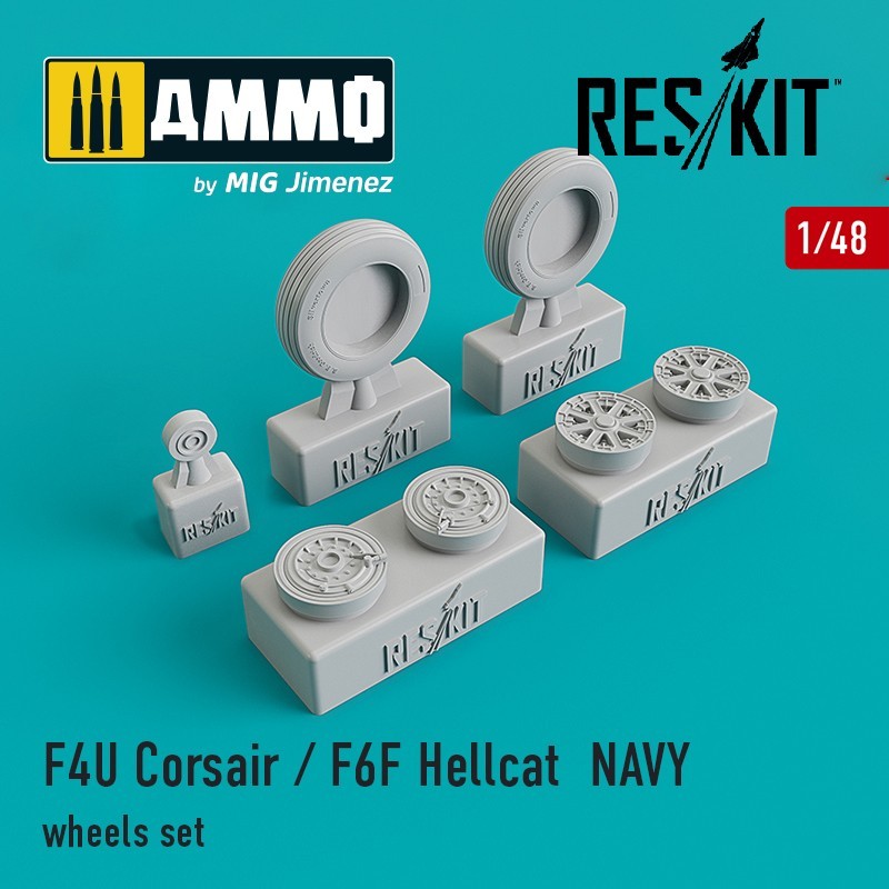 1/48 F4U Corsair / F6F Hellcat NAVY wheels set