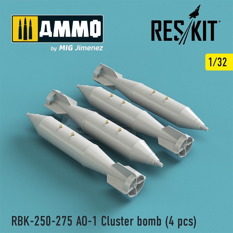 1/32 RBK-250-275 AO-1 Cluster bomb (4 pcs)( Su-25, MiG-21, MiG-27)
