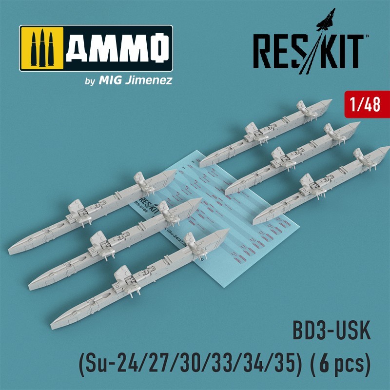 1/48 BD3-USK Racks (Su-24/27/30/33/34/35) (6 pcs)