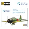1/32 A6M5 (Nakajima prod.) 3D-Printed & coloured Interior on decal paper (for Tamiya kit)