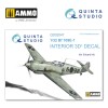1/32 Bf 109E-1  3D-Printed & coloured Interior on decal paper (for Eduard kit)