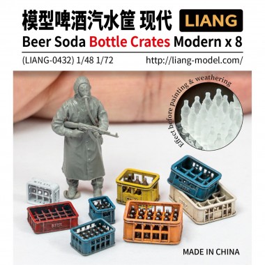 Beer Soda Bottle Crates Modern x 8 (Scale 1/48 - 1/72)