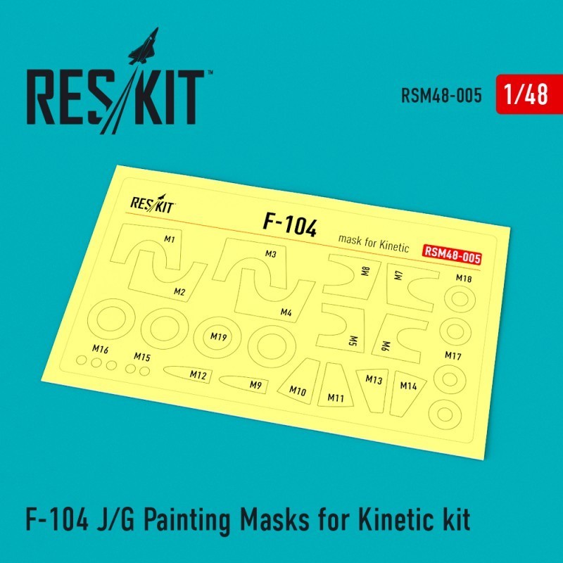 1/48 F-104 J/G Pre-cut painting masks for Kinetic kit