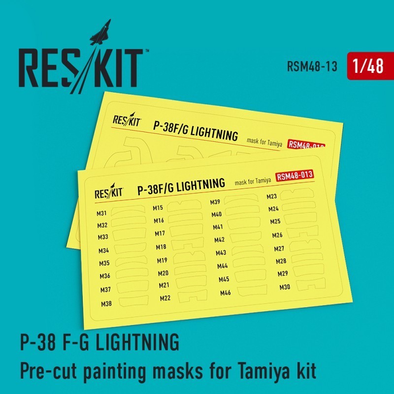 1/48 P-38 F/G Lightning Pre-cut painting masks for Tamiya Kit