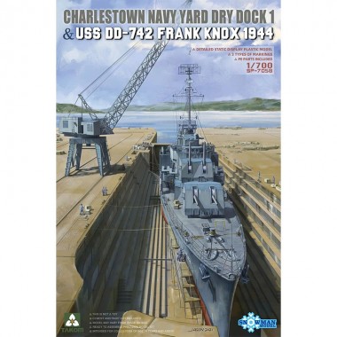1/700  CHARLESTOWN NAVY YARD DRY DOCK 1 & USS DD-742 FRANK KNOX 1944 