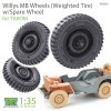 1/35 Willys MB Wheels (Weighted Tire) w/Spare Wheel