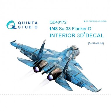 1/48 Su-33 3D-Printed & coloured Interior on decal paper (for Kinetic kit)