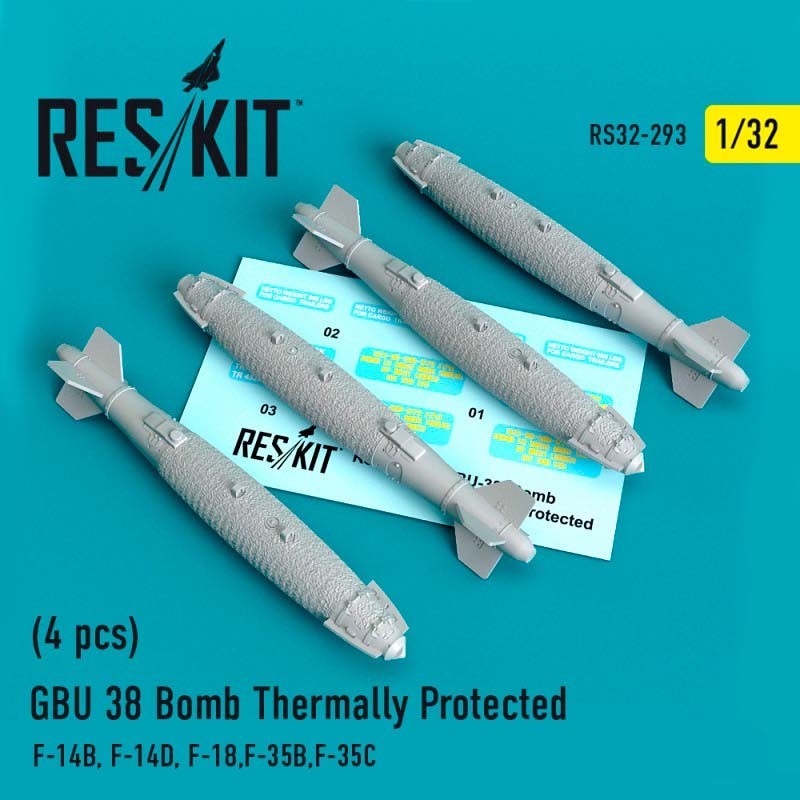 1/32 GBU 38 Bomb Thermally Protected (4 pcs) (F-14B, F-14D, F-18,F-35B,F-35C)