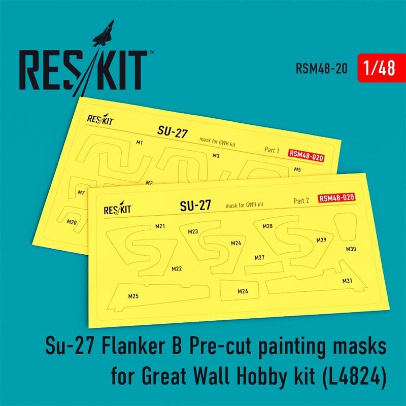 1/48 Su-27 Flanker B Pre-cut painting masks for Great Wall Hobby kit (L4824)
