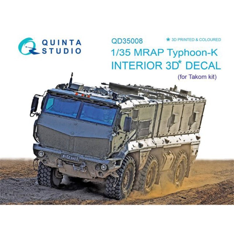 1/35 MRAP Typhoon-K 3D-Printed & coloured Interior on decal paper (for Takom kit)