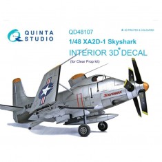 1/48 XA2D-1 3D-Printed & coloured Interior on decal paper (for Clear Prop kit)