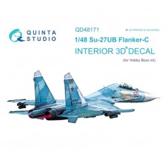 1/48 Su-27UB 3D-Printed & coloured Interior on decal paper (for HobbyBoss kit)
