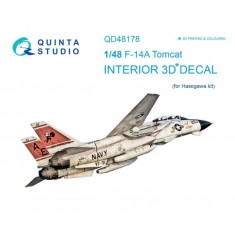 1/48 F-14A 3D-Printed & coloured Interior on decal paper (for Hasegawa kit)