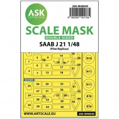 1/48 SAAB J21 double-sided painting mask for Pilot Replicas kit