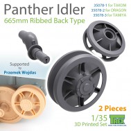 1/35 Panther Idler 665mm Ribbed Back Type (2 pieces) for TAKOM