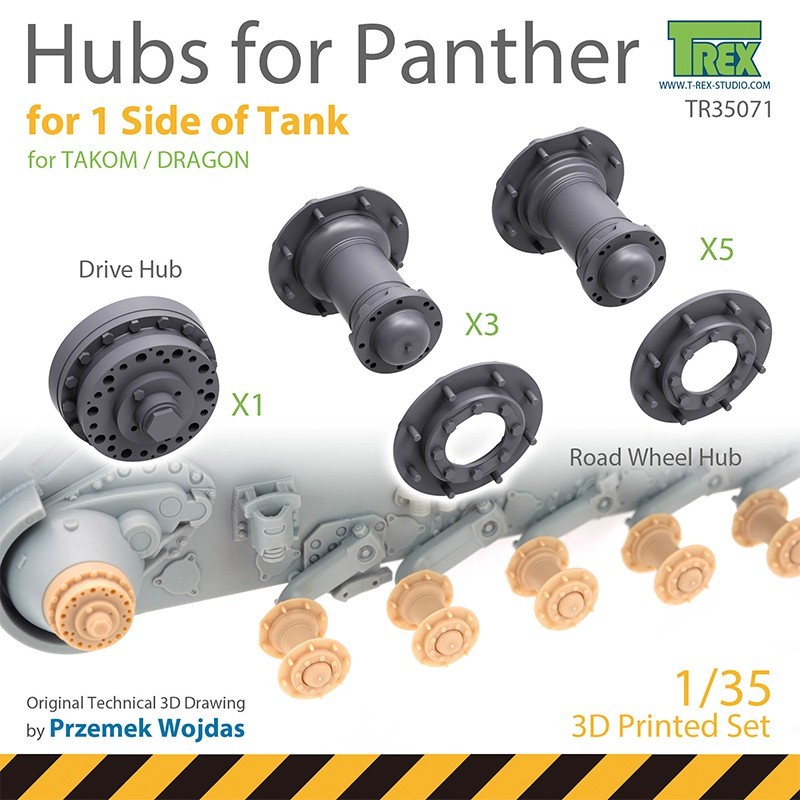 1/35 Panther Hubs Set (for 1 side of tank) for TAKOM/DRAGON