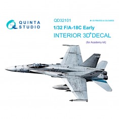 1/32 F/A-18С Early 3D-Printed & coloured Interior on decal paper (for Academy kit)