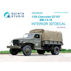 1/35 Chevrolet G7107 3D-Printed & coloured Interior on decal paper (for ICM kit)