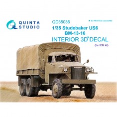 1/35 Studebaker US6 3D-Printed & coloured Interior on decal paper (for ICM kit)
