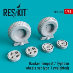 1/48 Hawker Tempest/Typhoon wheels set type 1 (weighted)