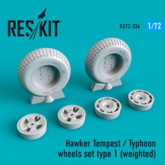 1/72 Hawker Tempest/Typhoon wheels set type 1 (weighted)