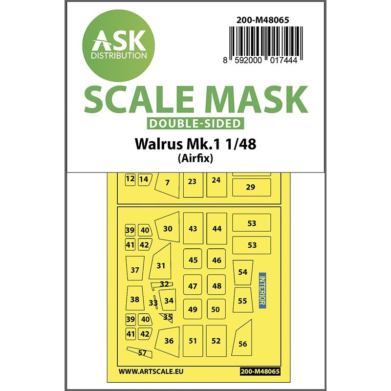 1/48 Walrus Mk.1 double-sided mask for Airfix