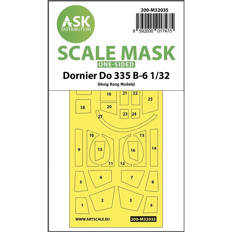 1/32 Dornier Do 335B-6 one-sided mask for HK Models