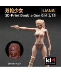 1/35 Chica con Dos Pistola (Modelo Impreso en 3D)