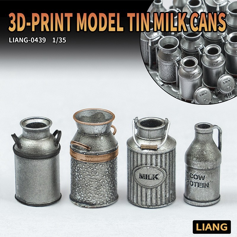 1/35 3D-Print Model Tin Milk Can x16
