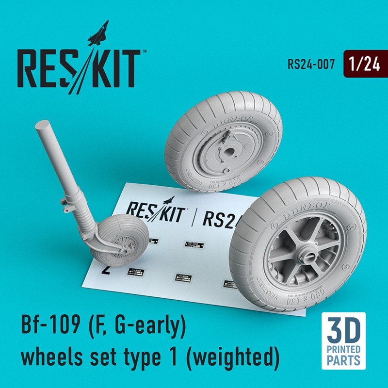 1/24 BF-109-F/G EARLY   Wheels set Type 1 (Weighted)