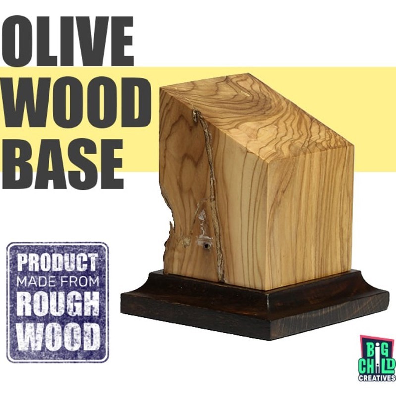 Olive wood bust base