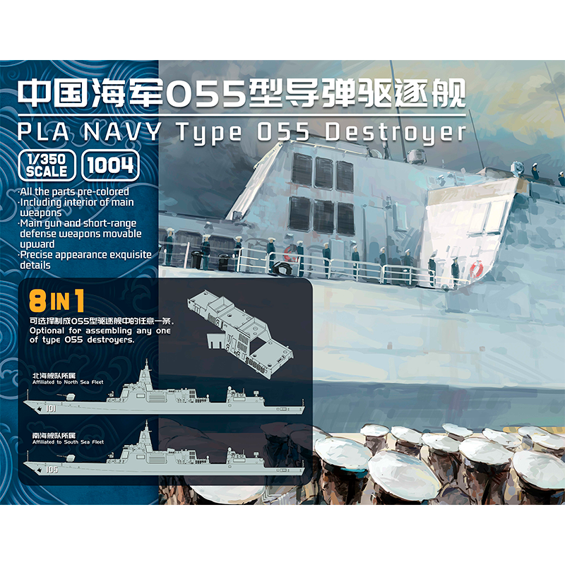 1/350 PLA Type 055 Destroyer (8-in-1)