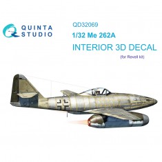 1/48 Me 262A 3D-Printed & coloured Interior on decal paper (Revell)