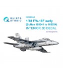 1/48 F/A-18F Inicial Interior Impreso en 3D y Coloreado en Papel de Calca (para Kit Hasegawa)