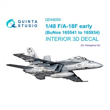 1/48 F/A-18F early 3D-Printed & coloured Interior on decal paper (Hasegawa)