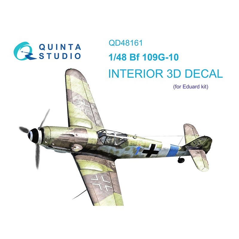 1/48 Bf 109G-10 3D-Printed & coloured Interior on decal paper (Eduard)