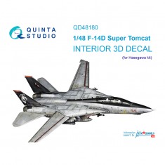 1/48 F-14D 3D-Printed & coloured Interior on decal paper (Hasegawa)