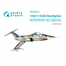 1/48 F-104S 3D-Printed & coloured Interior on decal paper (Kinetic)