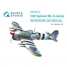 1/48 Hawker Typhoon Mk.1b early 3D-Printed & coloured Interior on decal paper (Hasegawa)