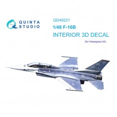 1/48 F-16B 3D-Printed & coloured Interior on decal paper (Hasegawa)