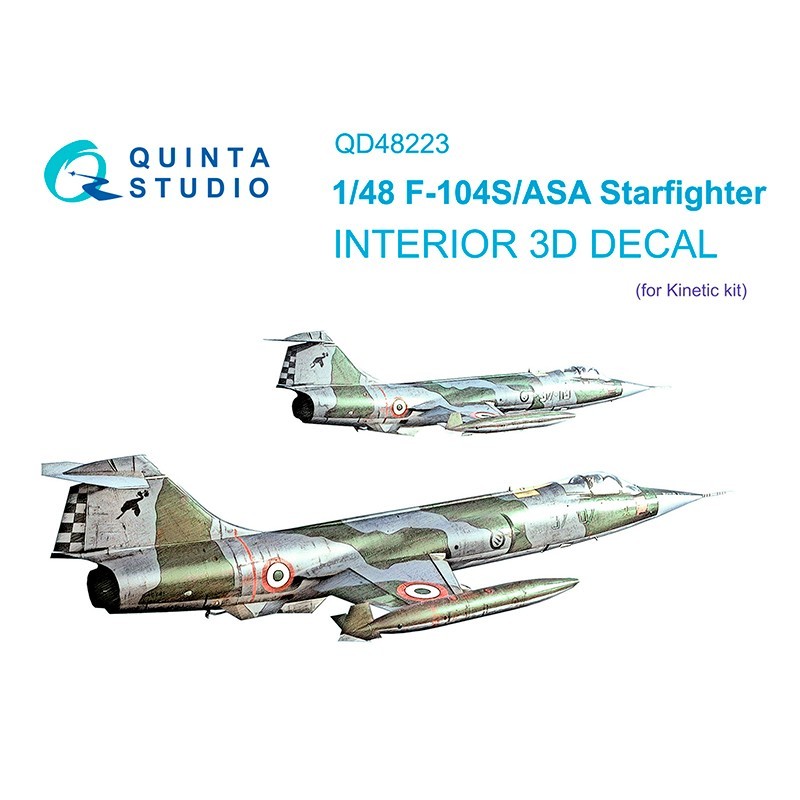 1/48 F-104S/ASA 3D-Printed & coloured Interior on decal paper (Kinetic)
