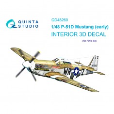 1/48 P-51D Early 3D-Printed & coloured Interior on decal paper (Airfix)