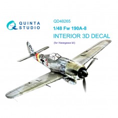 1/48 Fw 190A-8 3D-Printed & coloured Interior on decal paper (Hasegawa)